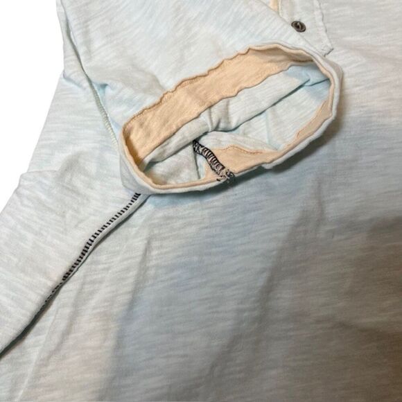 True Grit Young and Free Men's Burnout Slub Button Polo Light Blue M - Picture 5 of 14